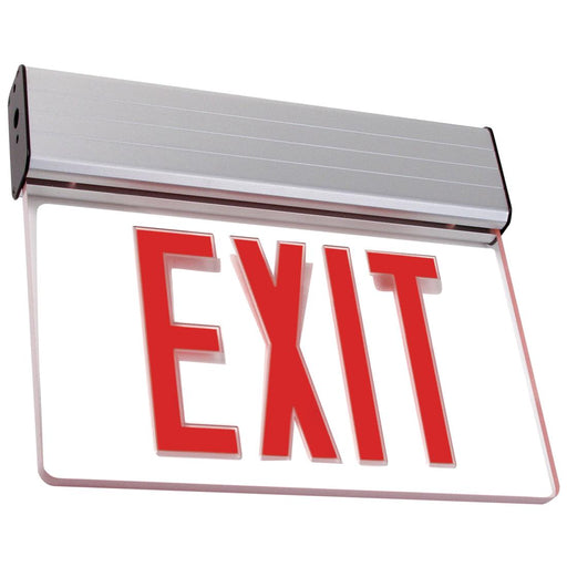 Best Lighting Products LED Single Faced Clear Edge Lit Exit Sign with Red Letters - Battery Backup (ELXTEU1RCAEM)