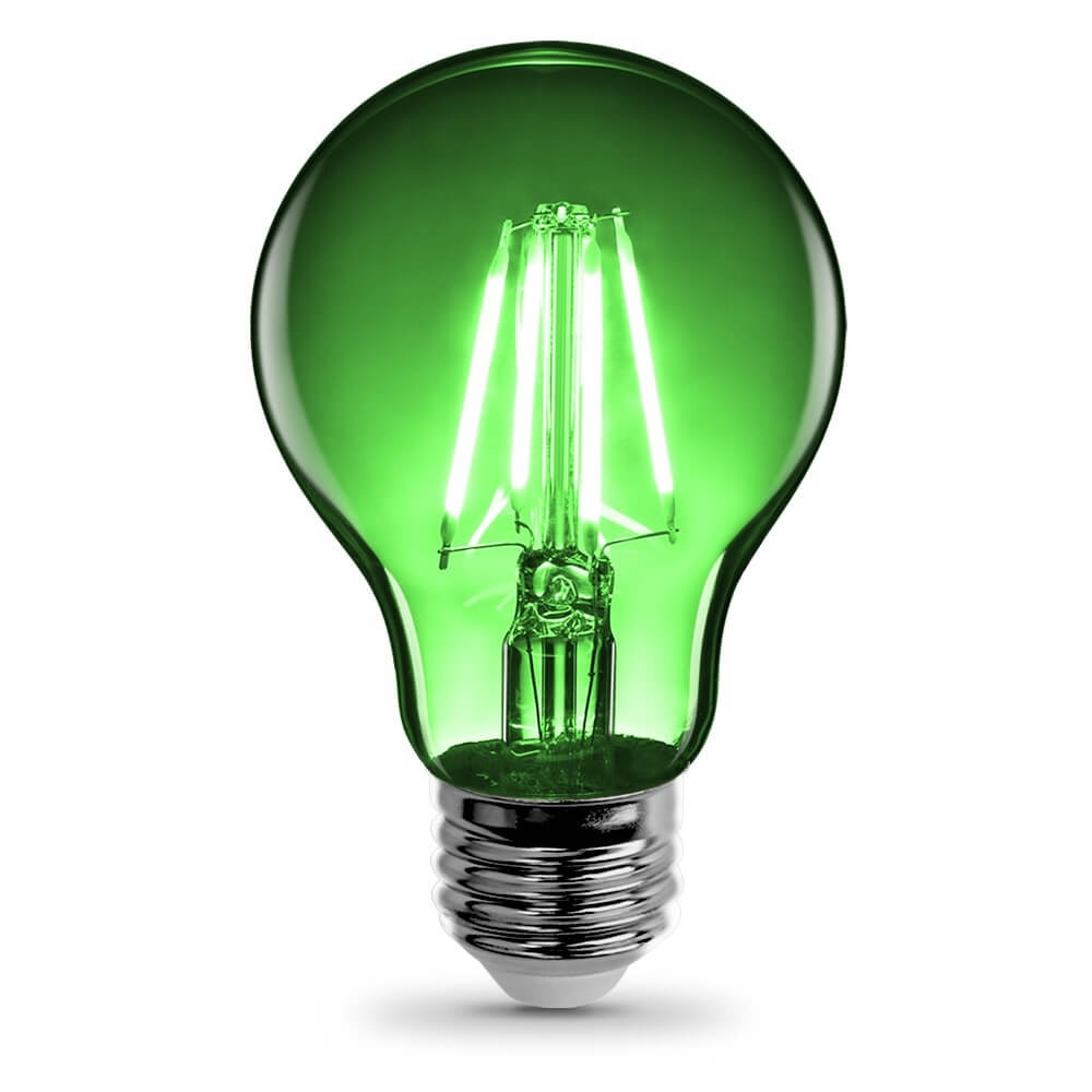 Feit Electric Filament Colored LED 3.6W, Med Base A19, Transparent Green Bulb (A19/TG/LED)