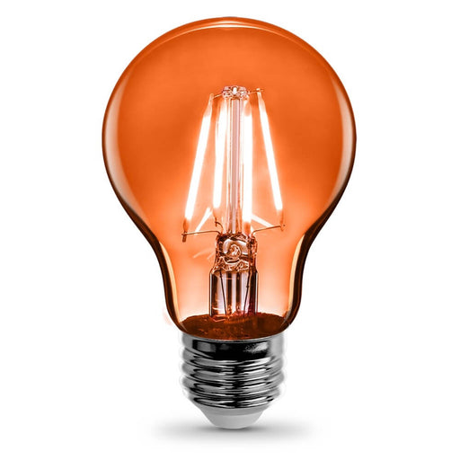 Feit Electric Filament Colored LED 3.6W, Med Base A19, Transparent Orange Bulb (A19/TO/LED)