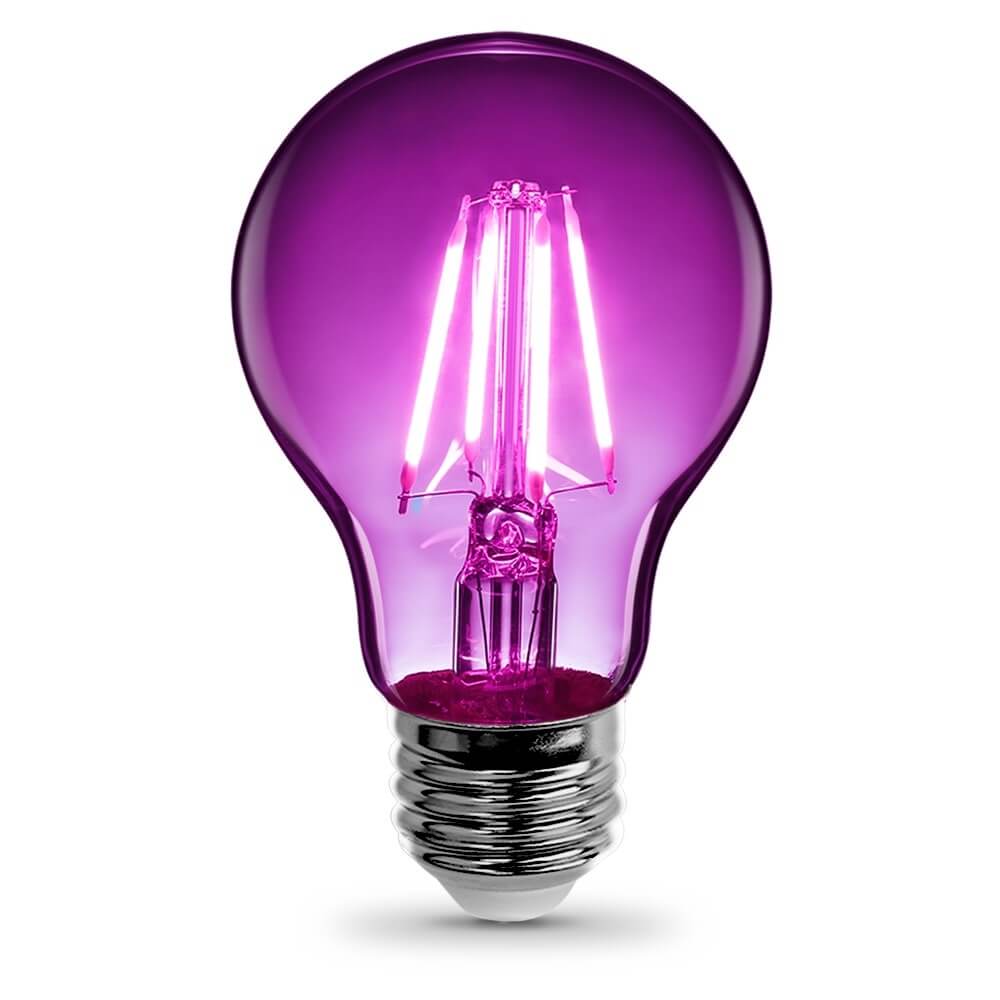 Feit Electric Filament Colored LED 3.6W, Med Base A19, Transparent Purple Bulb (A19/TP/LED)