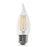 Feit LED Flame Tip 60W Equivalent500 Lumen - Filament Clear Glass - Dimmable - Medium- 5000K 2 Pack - CEC Compliant Bulb (BPEFC60950CAFIL/2/RP)