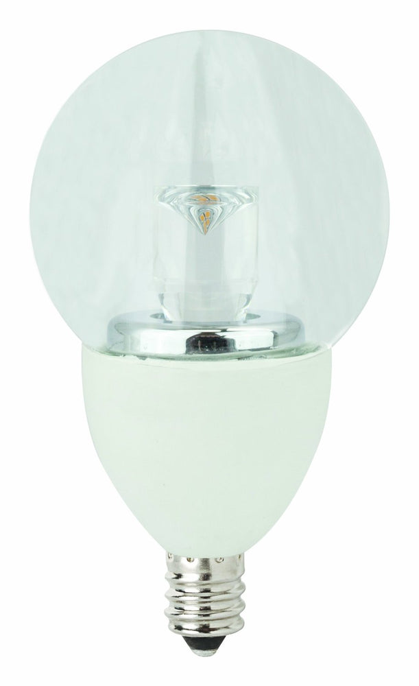 TCP 5 Watt G16 LED 2700K 120V 300 Lumen 82 CRI Candelabra (E12) Base Clear Globe Dimmable Bulb (LED5E12G1627K)