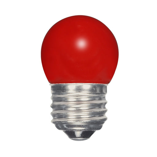 Satco 1.2 watt LED; S11; Ceramic Red; Medium base; 120 volts (1.2W S11/RED/LED/120V/CD)